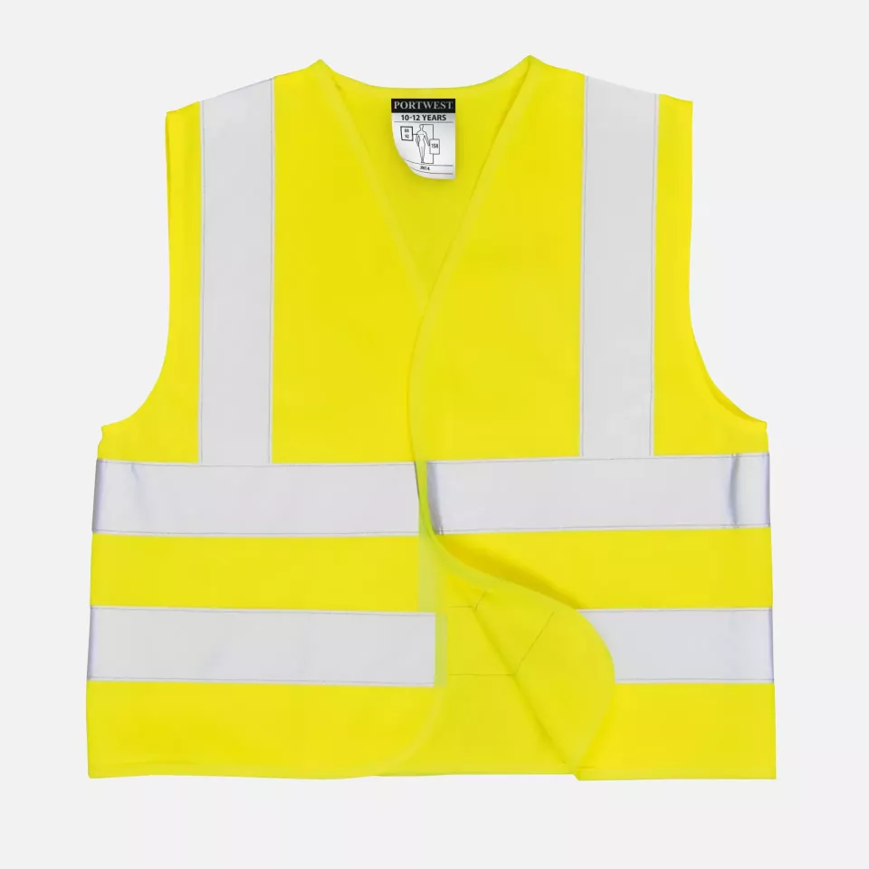 Portwest JN14YER, Hi-Vis Junior Band and Brace Vest, Yellow, image 1, gallery thumbnail