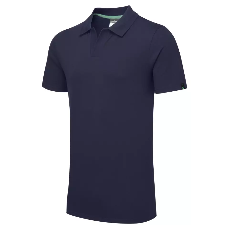 Portwest EC210NAR, Recycelbares Bio-Baumwoll-Poloshirt, Marine, image 3, gallery thumbnail