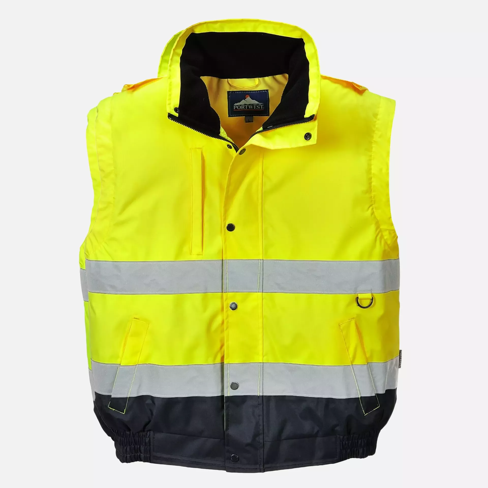 Portwest C468YER, Hi-Vis 2-in-1 Contrast Bomber Jacket, Yellow, image 3