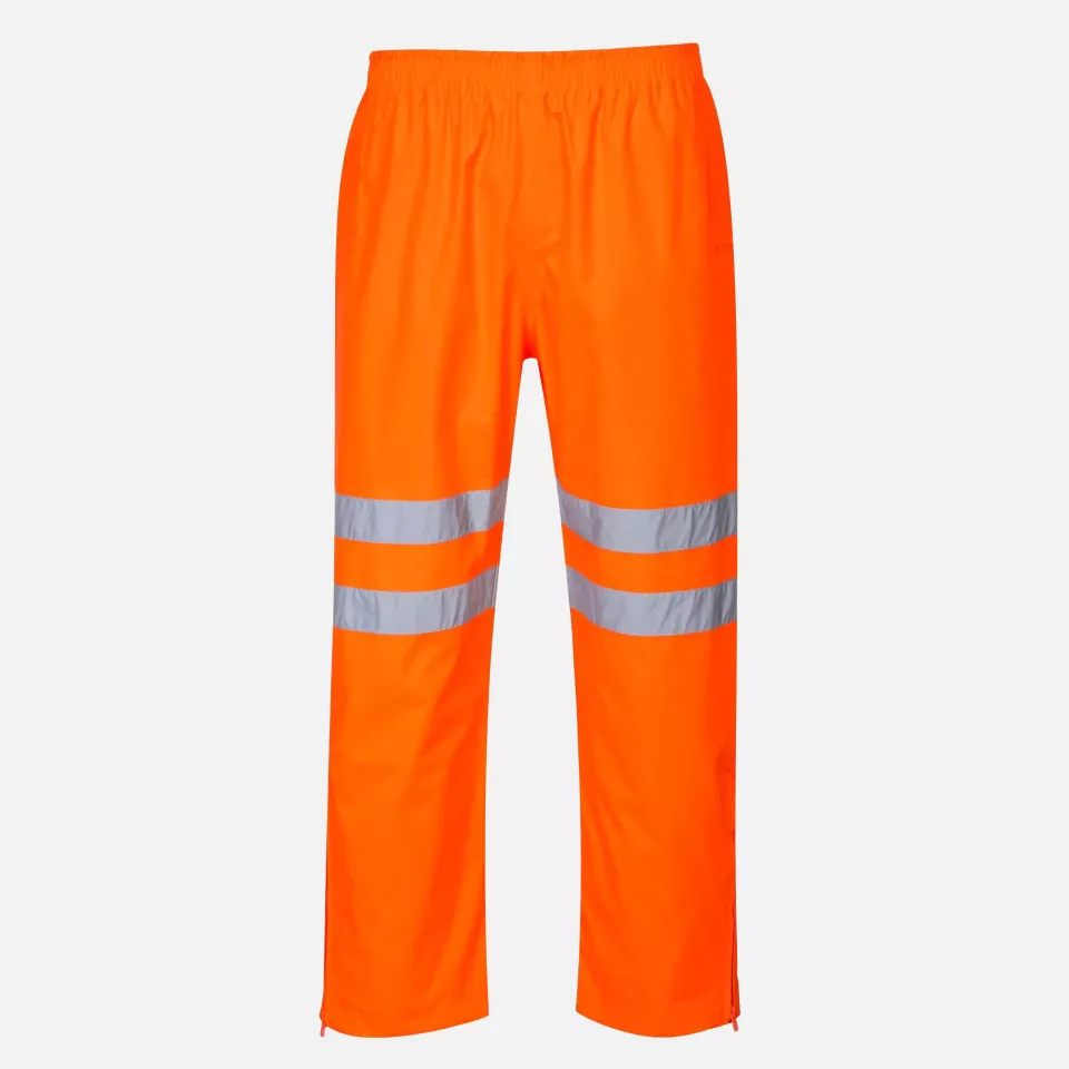 Portwest RT61ORR, Hi-Vis Breathable Rain Trousers, Orange, image 1, gallery thumbnail