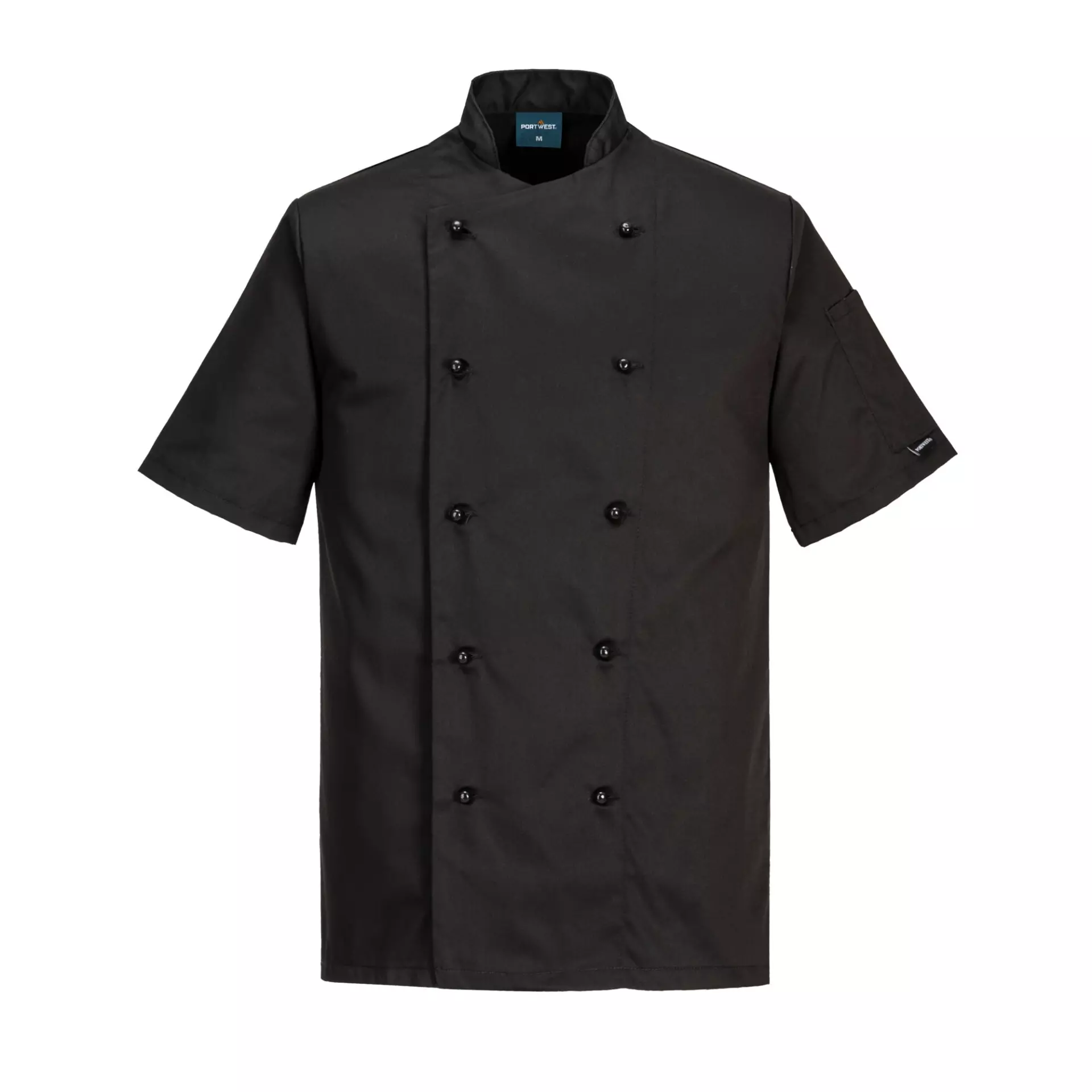 Portwest C734BKR, Chef's Kent Jacket S/S, Black, image 1