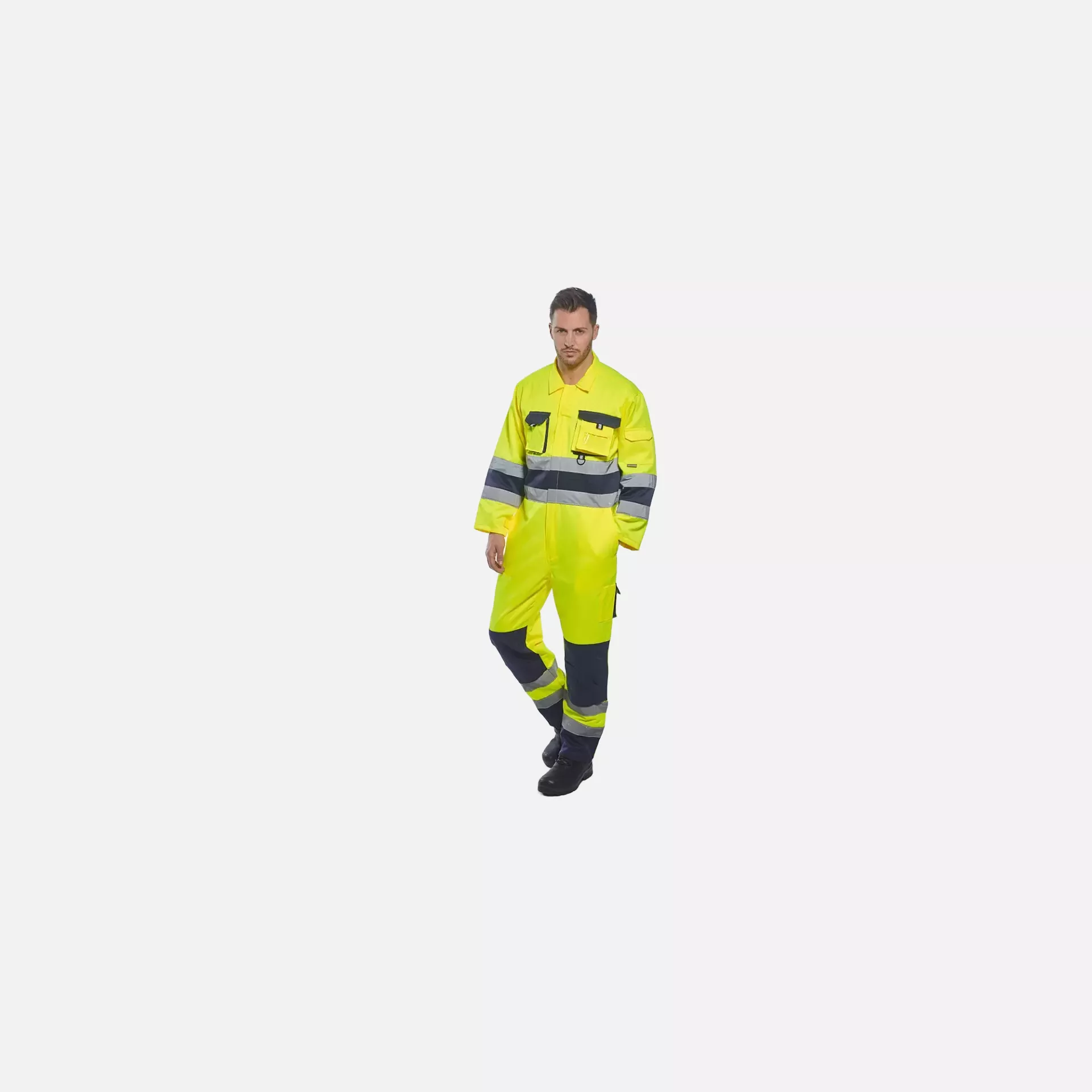 Portwest TX55YNR, Nantes Hi-Vis Contrast Work Coverall, Yellow/Navy, image 8