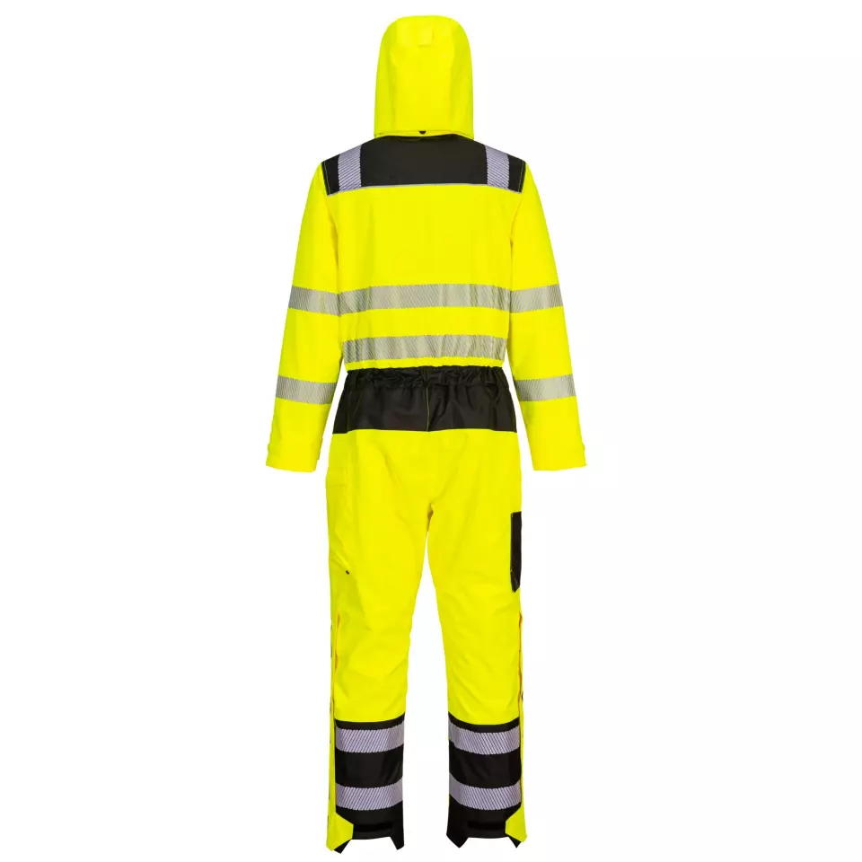 Portwest PW355YBR, PW3 Hi-Vis Rain Coverall, Yellow/Black, image 2, gallery thumbnail