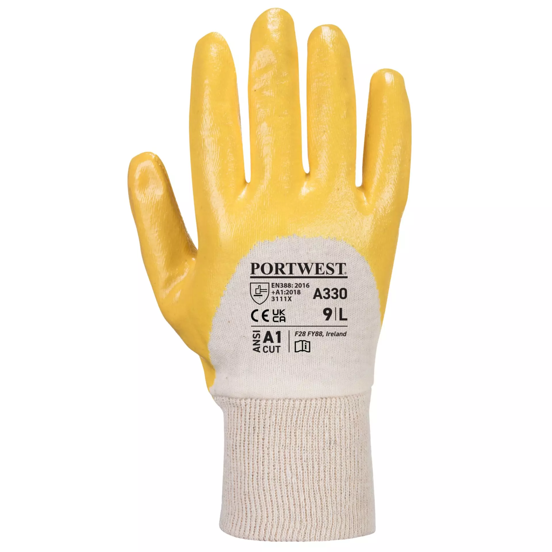 Portwest A330YER, Nitrile Light Knitwrist, Yellow, image 2
