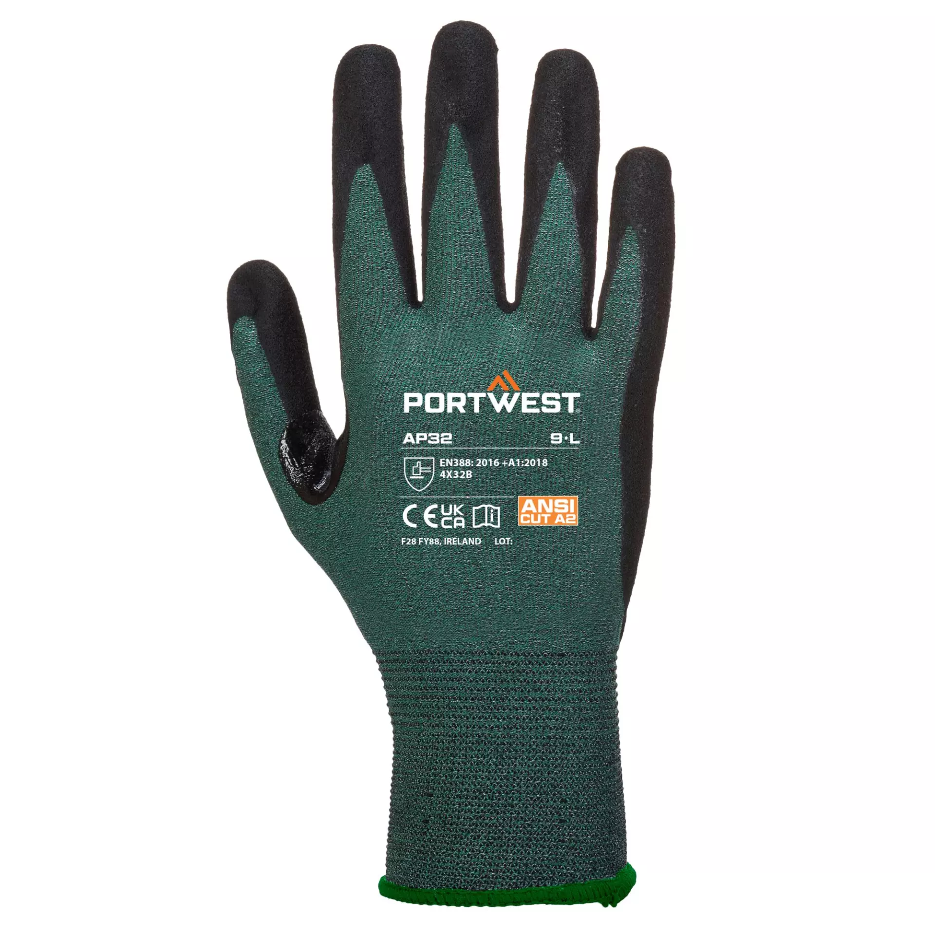 Portwest AP32K7R, Dexti Cut Pro Glove, Black/Grey