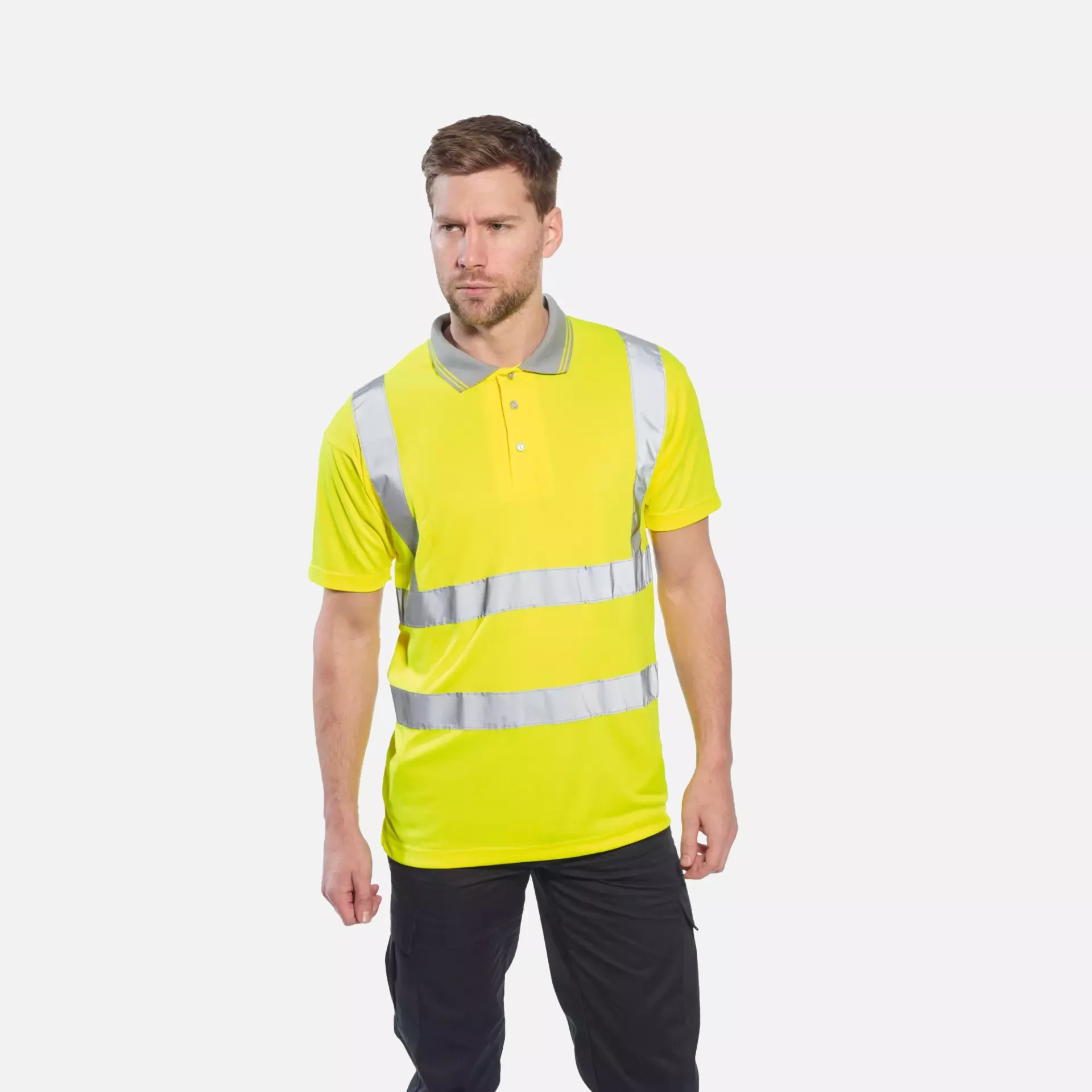 Portwest S477YER, Hi-Vis Polo Shirt S/S, Yellow, image 4