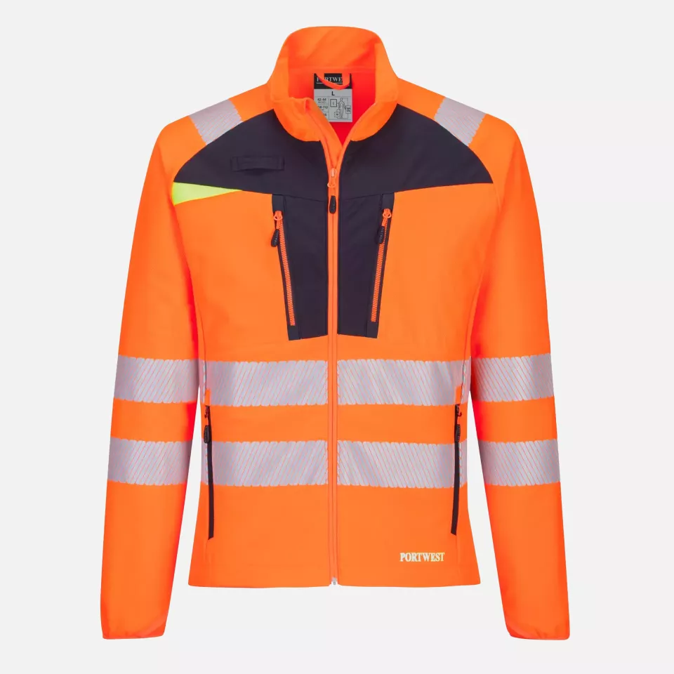 Portwest DX481OBR, DX4 Hi-Vis Lightweight Mid Layer, Orange/Black, image 1, gallery thumbnail