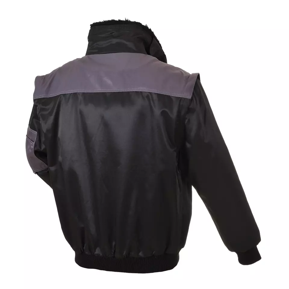 Portwest PJ20BYR, Two Tone Pilot Jacket, Black/Grey, image 2, gallery thumbnail
