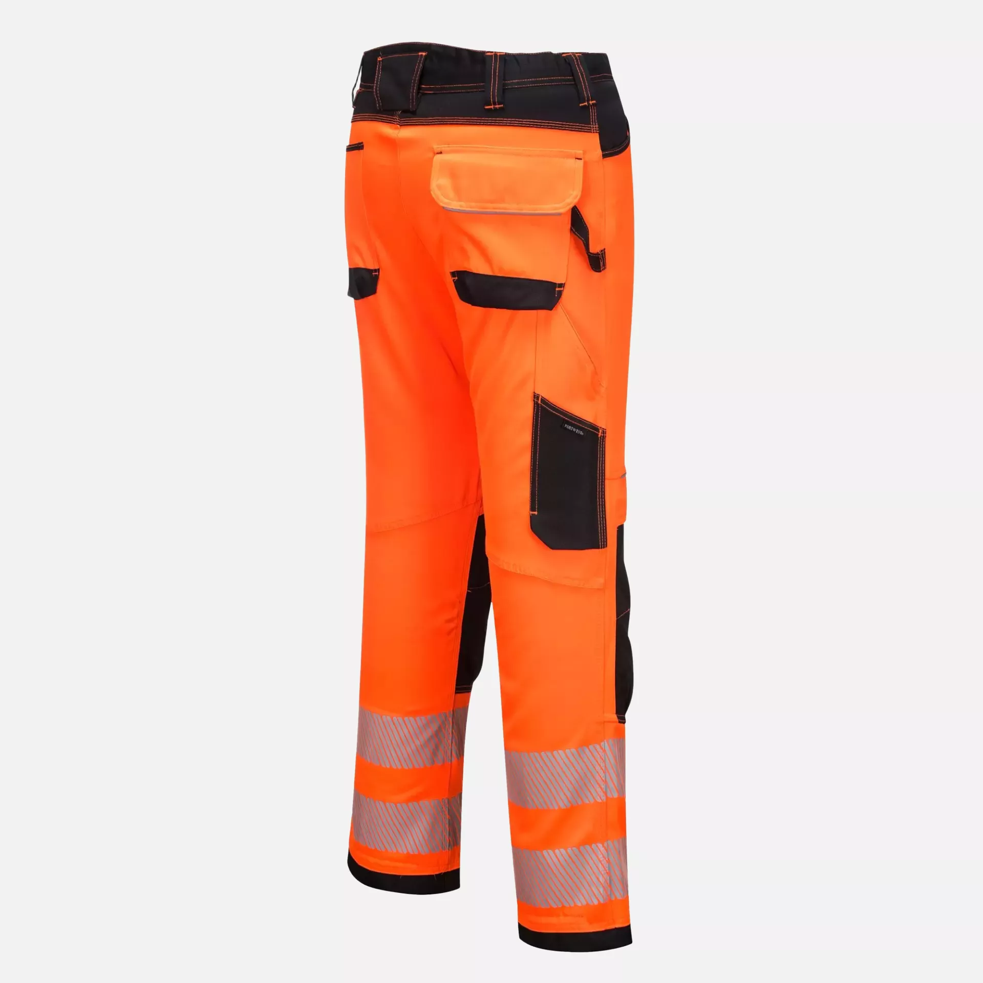 Portwest PW340OBR, PW3 Hi-Vis Work Trousers, Orange/Black, image 3
