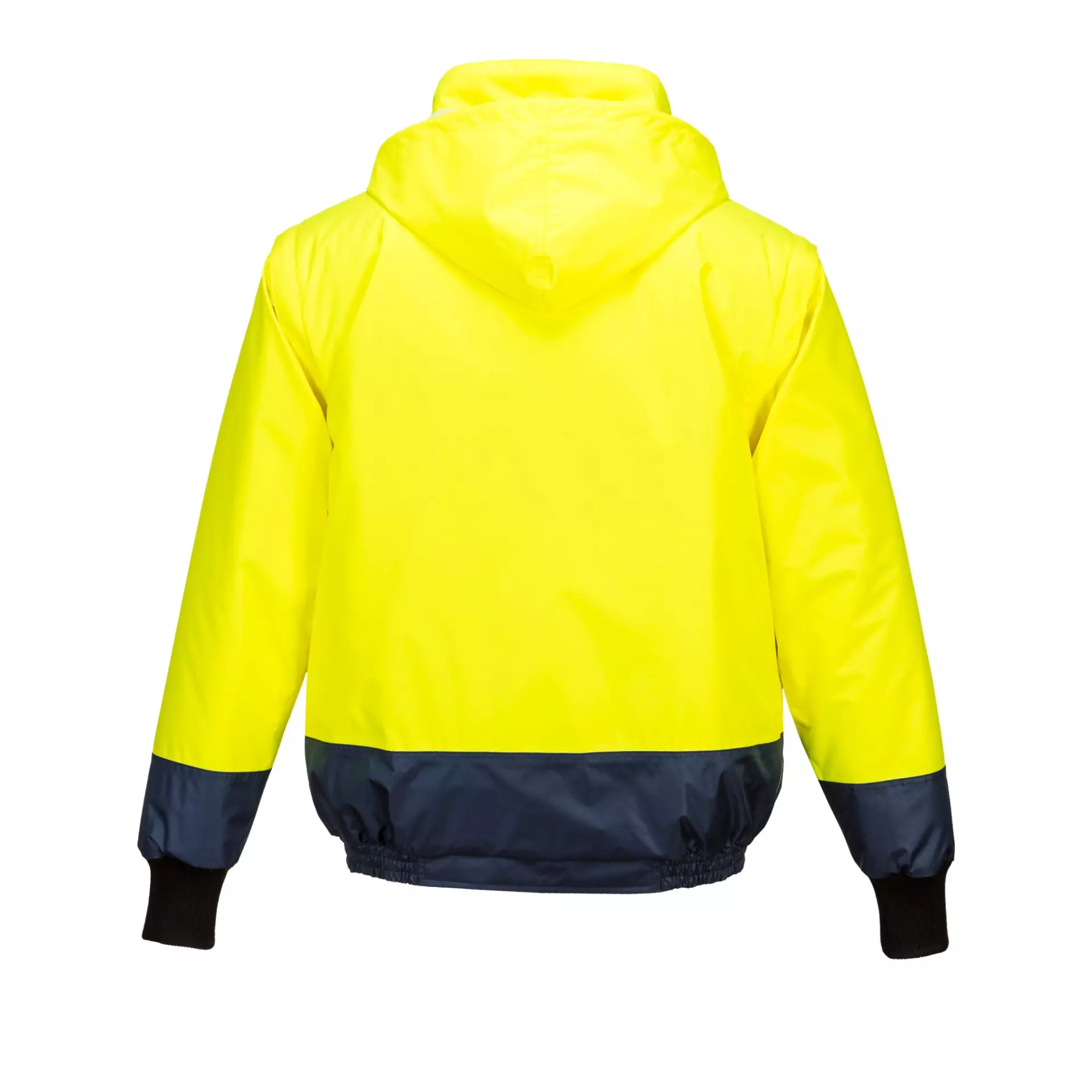 Portwest C464YNR, Hi-Vis 2-in-1 Contrast Essential Lite Bomber Jacket, Yellow/Navy, image 4