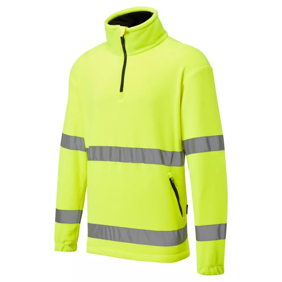 Portwest F302YER, Hi-Vis 1/2 Zip Fleece, Yellow, image 3, gallery thumbnail