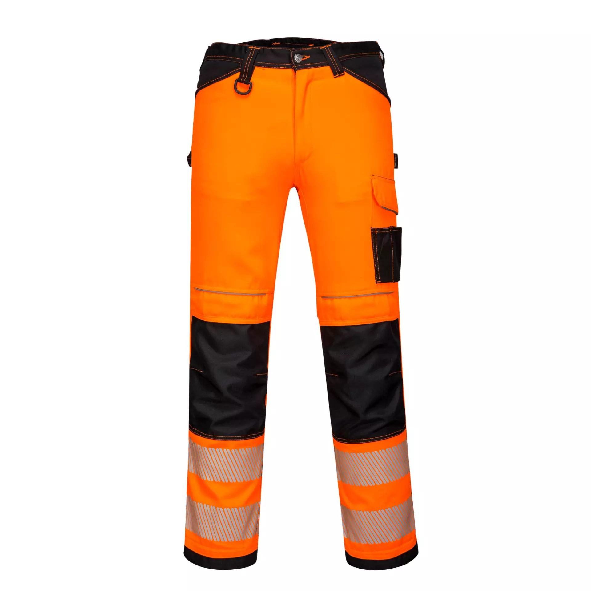 Portwest PW340OBR, PW3 Hi-Vis Work Trousers, Orange/Black