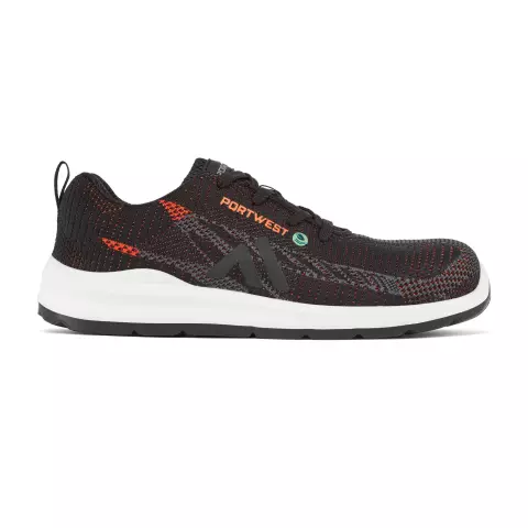 Portwest Eco Fly Composite Trainer S1PS SR FO, Black/Red