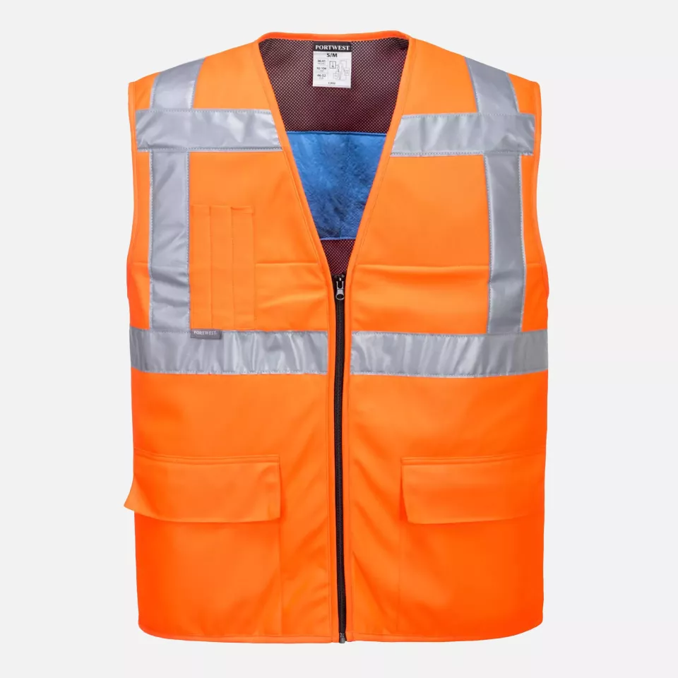 Portwest CV02ORR, Hi-Vis Cooling Vest, Orange, image 1, gallery thumbnail