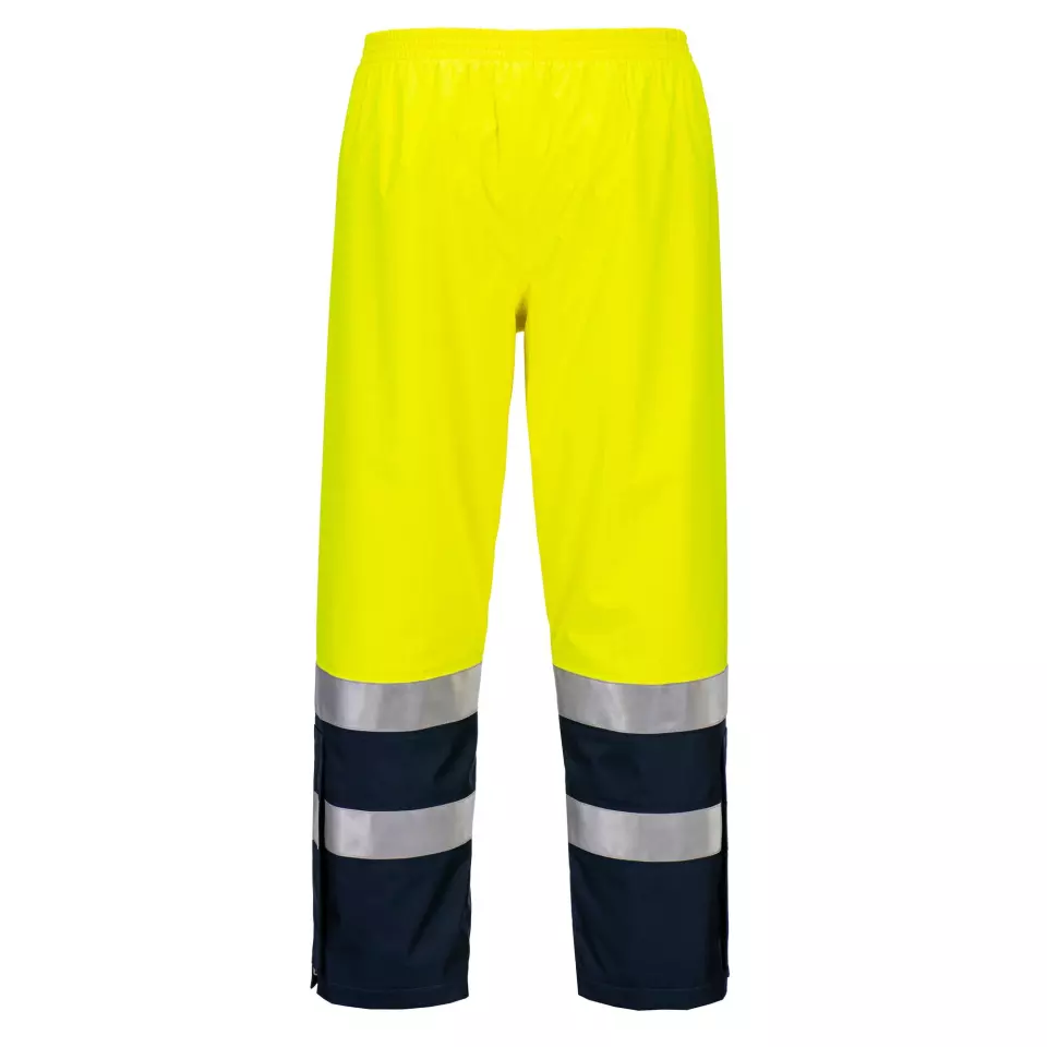 Portwest FR410YNR, Bizflame Rain+ Hi-Vis Light Arc FR Trouser, Yellow/Navy, image 2, gallery thumbnail