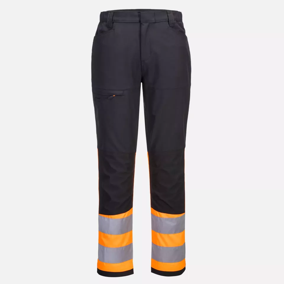 Portwest CD888OBR, WX2 Eco Hi-Vis Class 1 Service Trousers, Orange/Black, image 1, gallery thumbnail