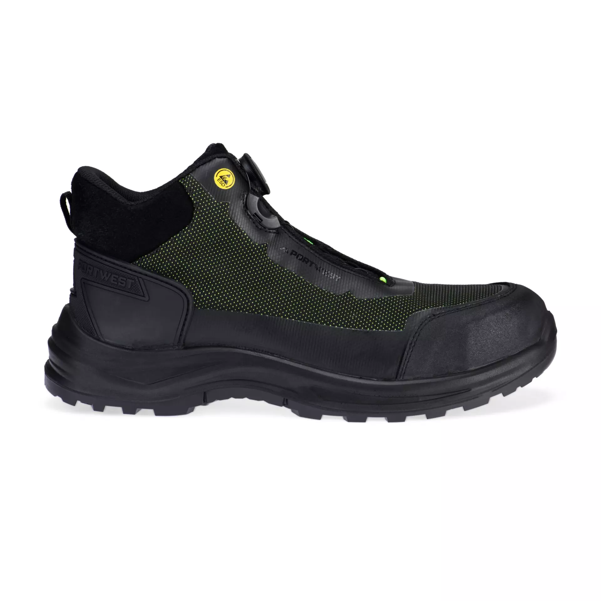 Portwest FE04BGN, Girder Composite Mid Boot S3S ESD SR FO, Black/Green, image 5