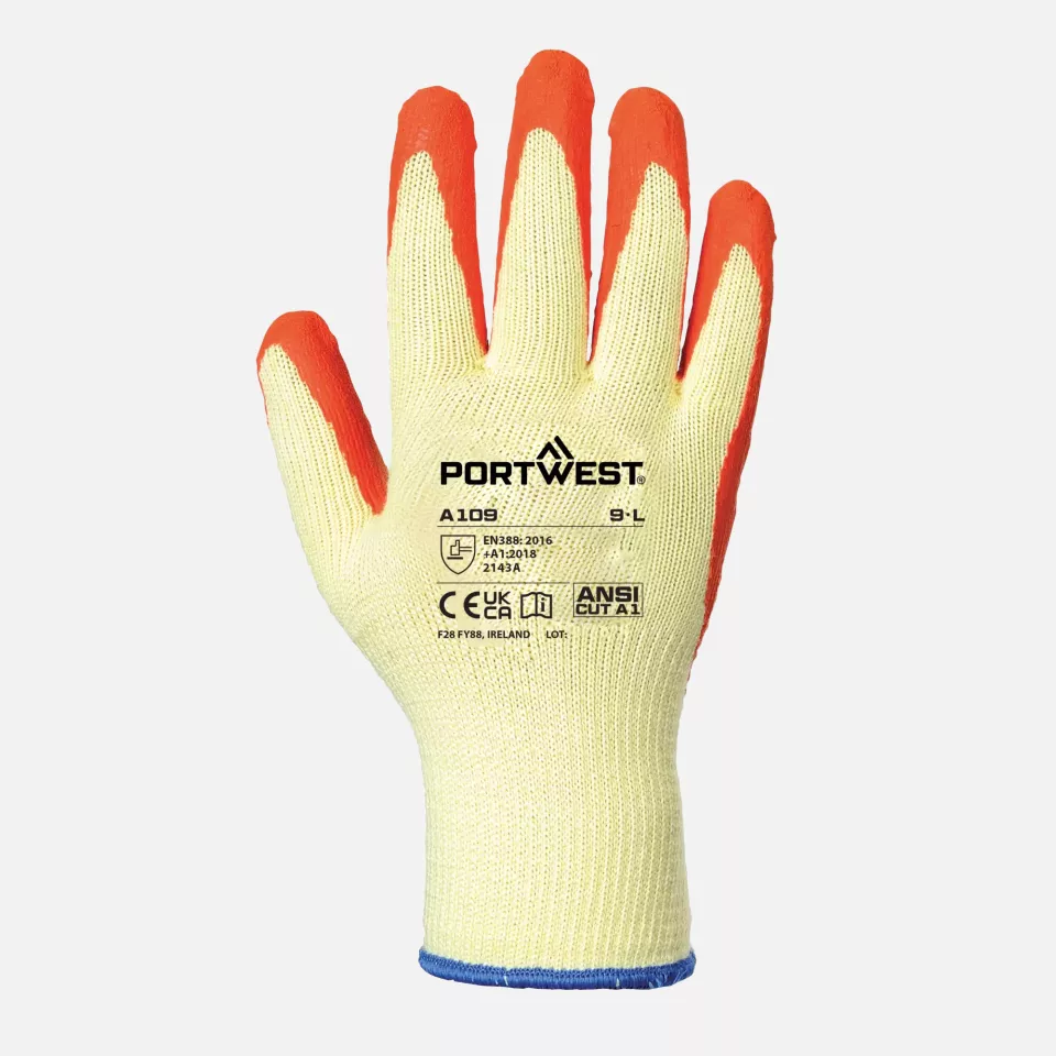 Portwest A109ORR, Grip Glove (Retail Pack), Orange, image 1, gallery thumbnail
