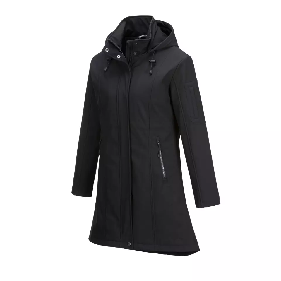 Portwest TK42BKR, Carla Damen Softshelljacke mit Kapuze (3L), Schwarz, image 3, gallery thumbnail