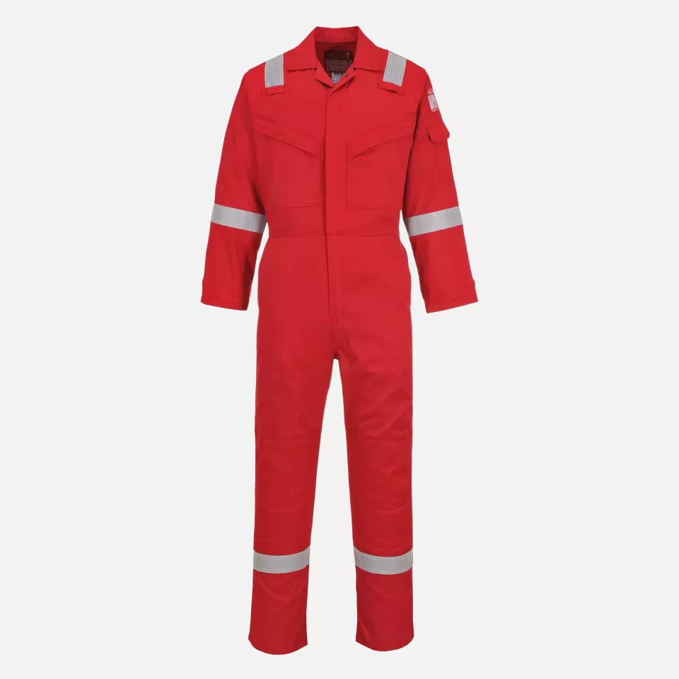 Portwest FR21RET, Bizflame Work FR Super Lightweight Anti-Static Coverall, Red Tall, image 1, gallery thumbnail