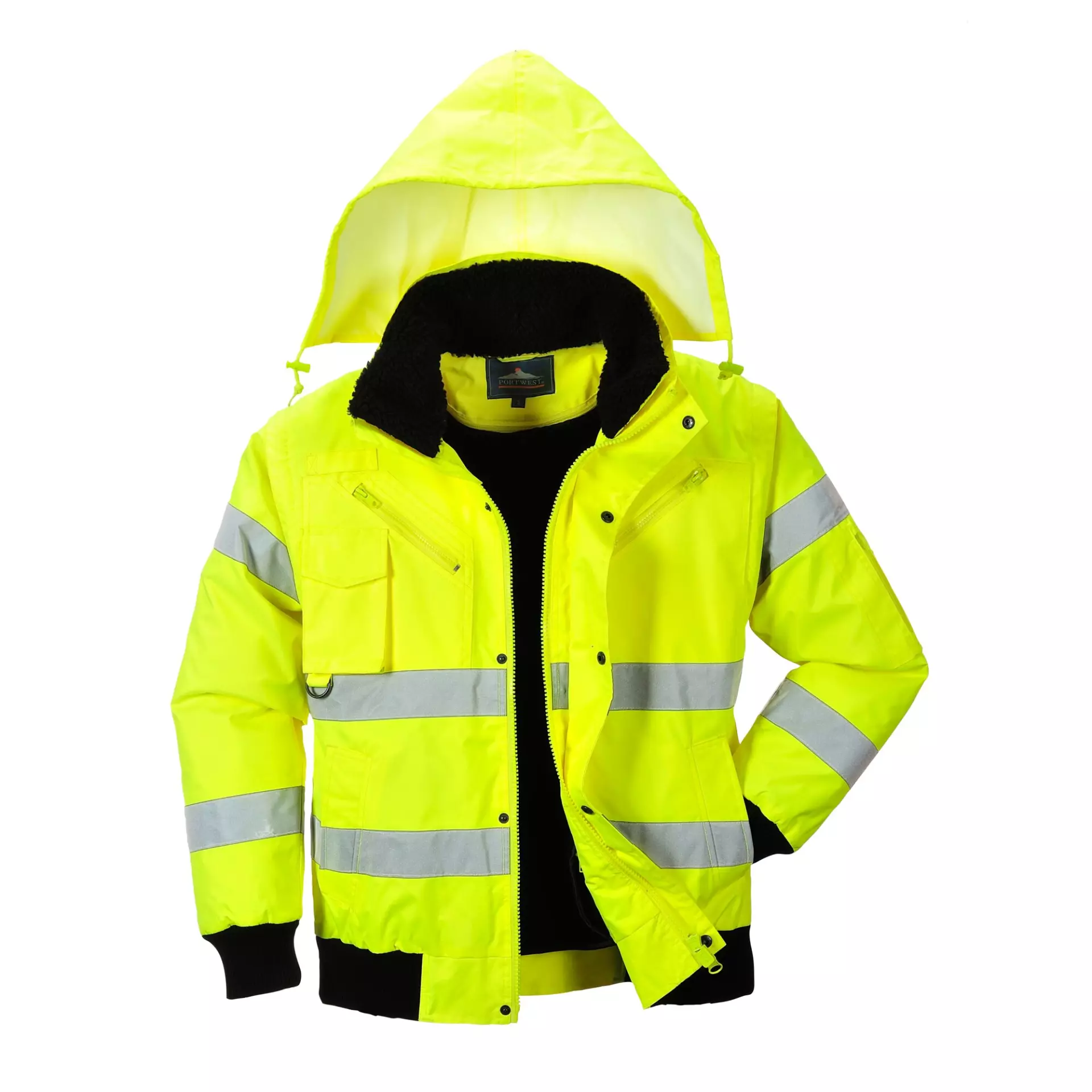 Portwest C467YER, Hi-Vis 3-in-1 Bomber Jacket, Yellow, image 3