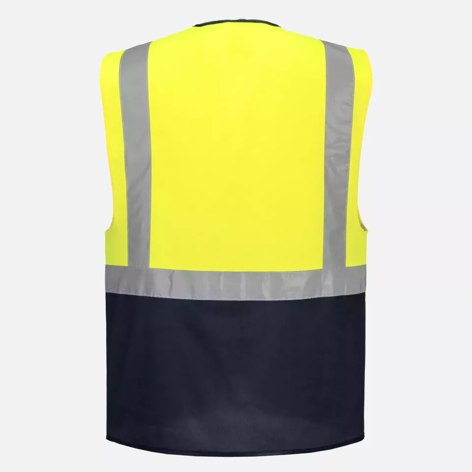 Portwest C476YBR, Warsaw Hi-Vis Contrast Executive Vest, Yellow/Black, image 2, gallery thumbnail