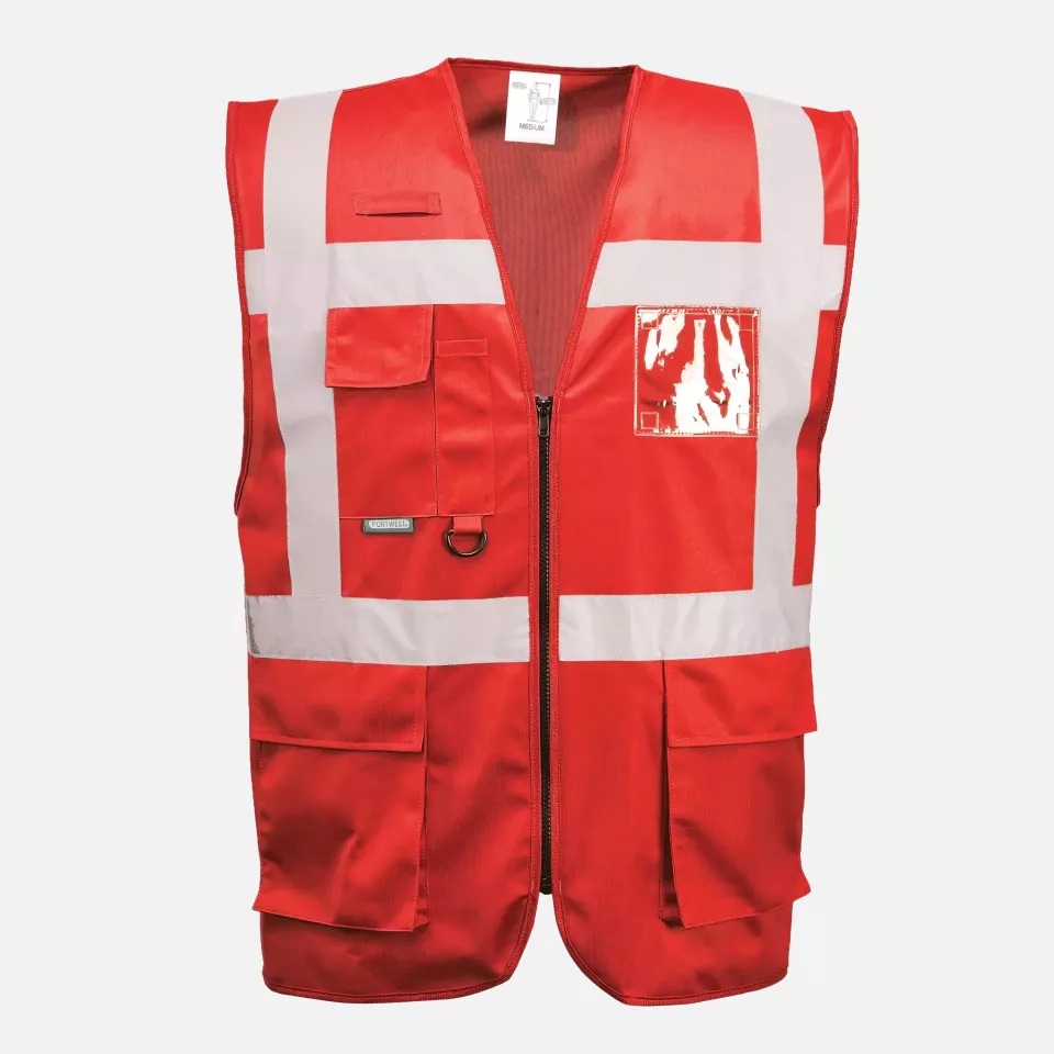 Portwest F476RER, Iona Executive Vest, Red, image 1, gallery thumbnail