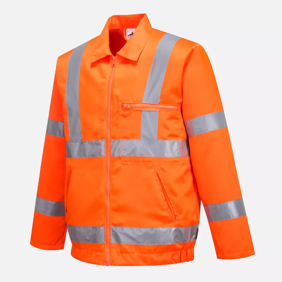 Portwest RT40ORR, Hi-Vis Polycotton Bomber Jacket, Orange, image 4, gallery thumbnail