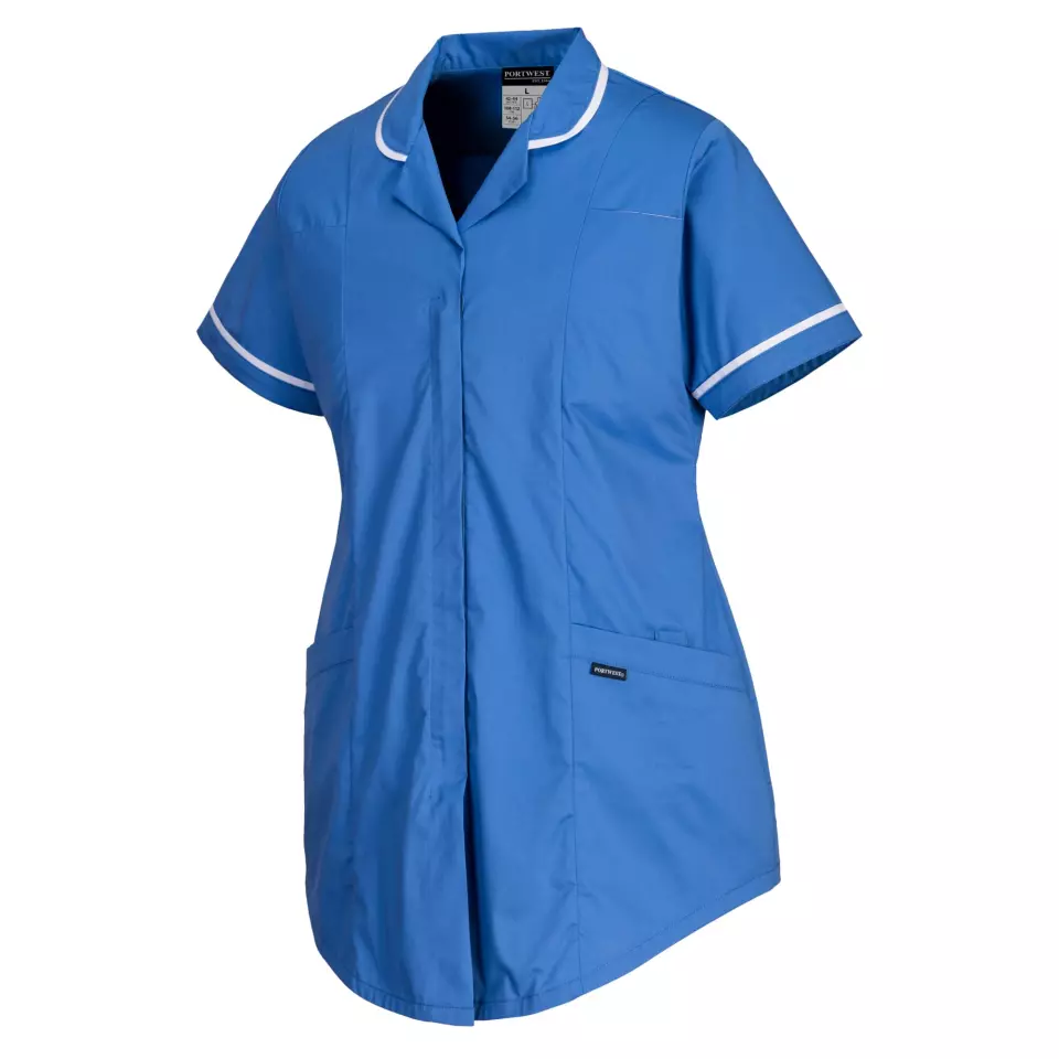 Portwest LW18HBR, Stretch Maternity Tunic, Hamilton Blue, image 4, gallery thumbnail