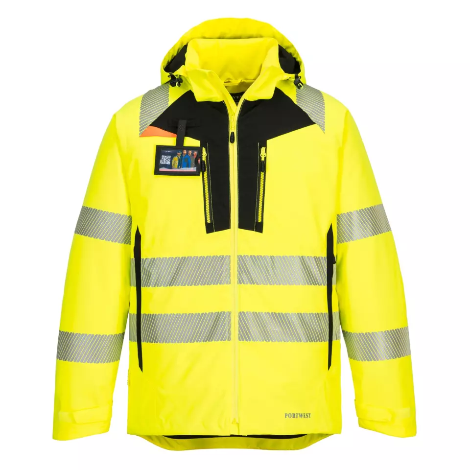 Portwest DX461YBR, DX4 Hi-Vis Winterjacke, Gelb/Schwarz, image 6, gallery thumbnail