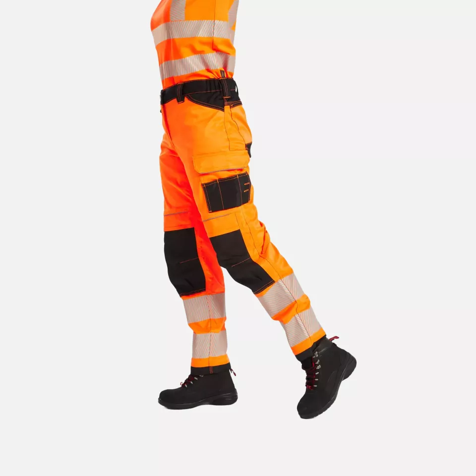 Portwest PW385OBR, PW3 Hi-Vis Women's Stretch Work Trousers, Orange/Black, image 5, gallery thumbnail