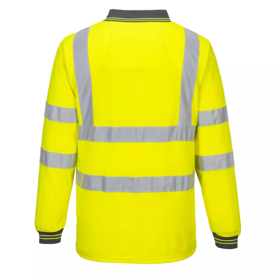 Portwest S277YER, Hi-Vis Polo Shirt L/S, Yellow, image 2, gallery thumbnail
