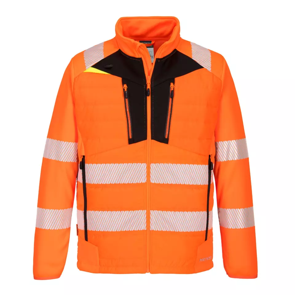 Portwest DX473OBR, DX4 Hi-Vis Hybrid Baffle Jacket, Orange/Black