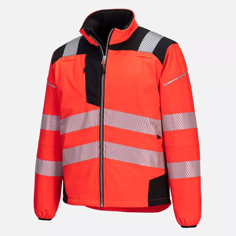 Portwest T402RBK, PW3 Hi-Vis Softshelljacke (3L), Rot/Schwarz, image 3, gallery thumbnail