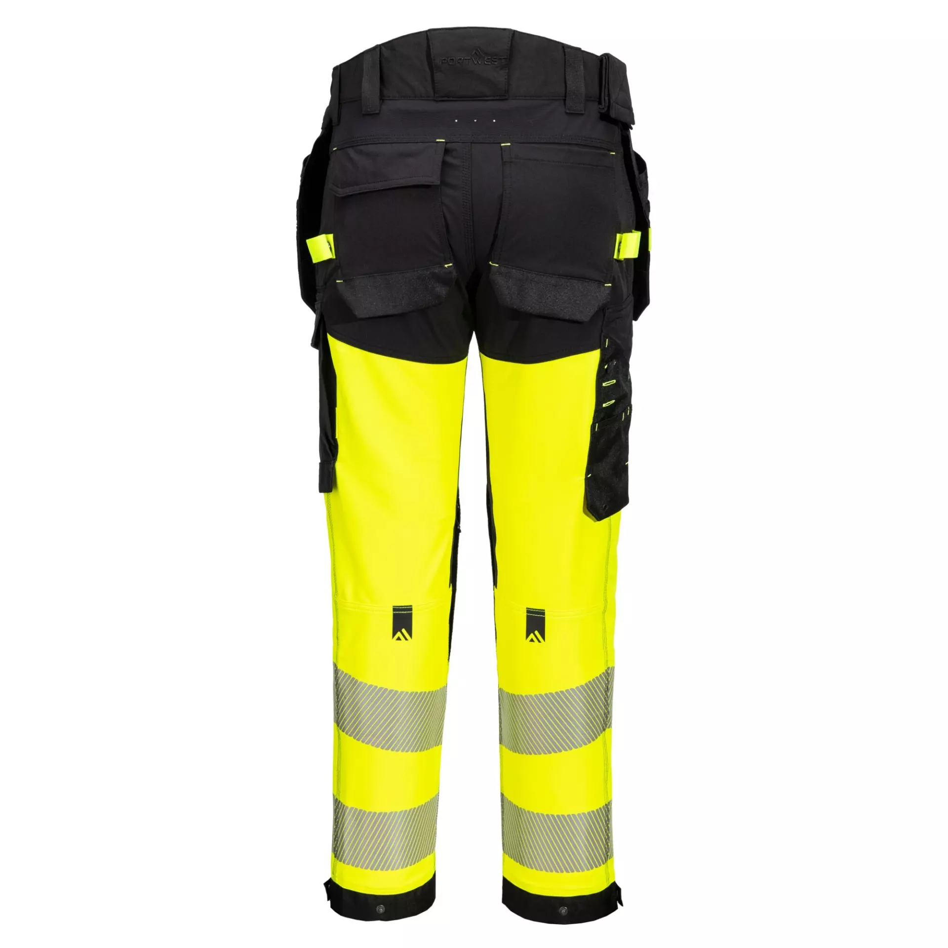 Portwest EV442YBT, EV4 Hi-Vis Stretch Detachable Holster Class 1 Trousers, Yellow/Black Tall, image 2