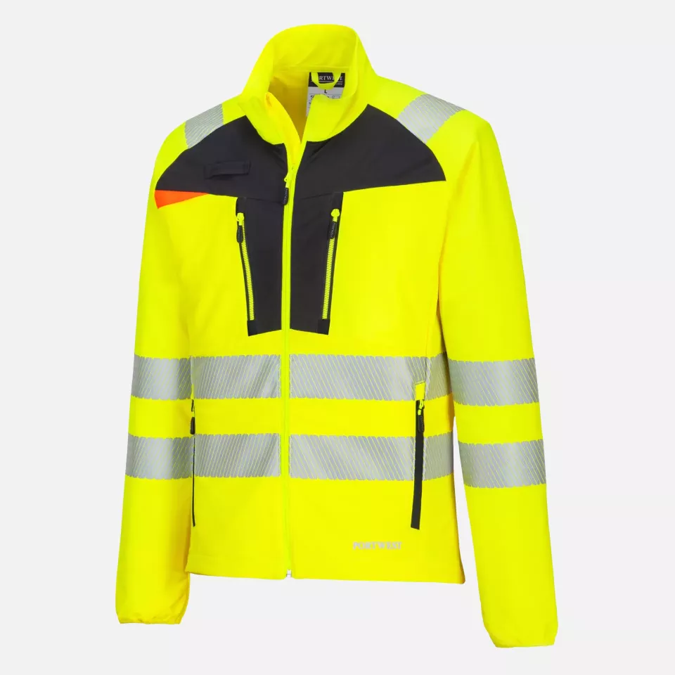 Portwest DX481YBR, DX4 Hi-Vis Lightweight Mid Layer, Yellow/Black, image 4, gallery thumbnail