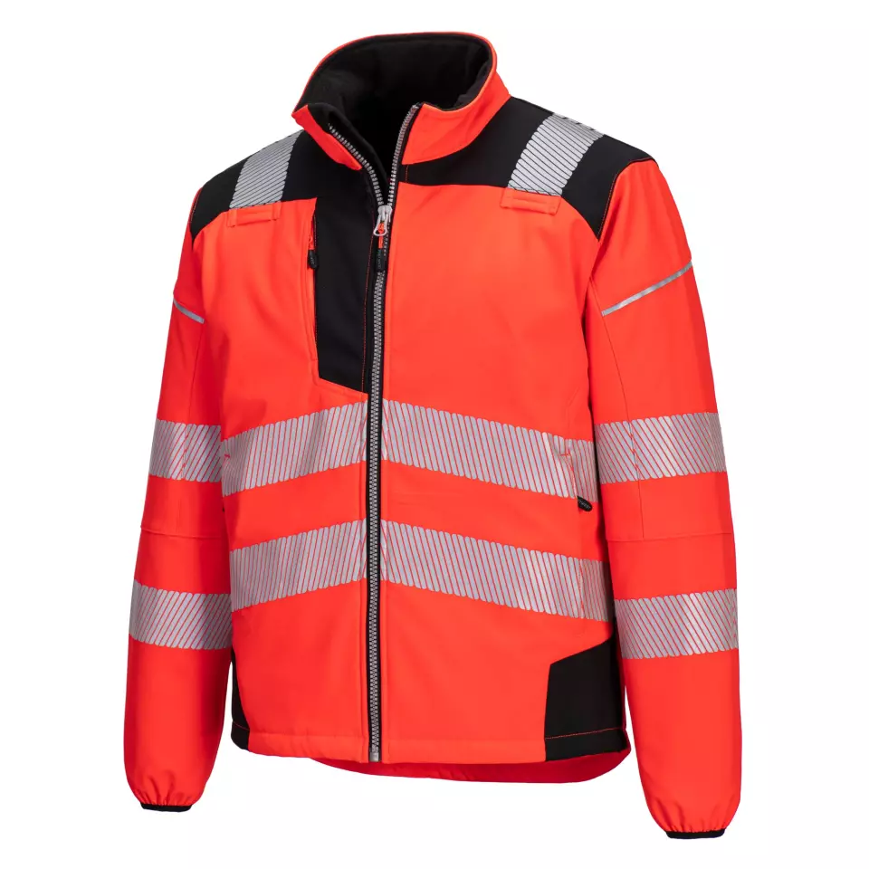 Portwest T402RBK, PW3 Hi-Vis Softshell (3L), Red/Black, image 3, gallery thumbnail