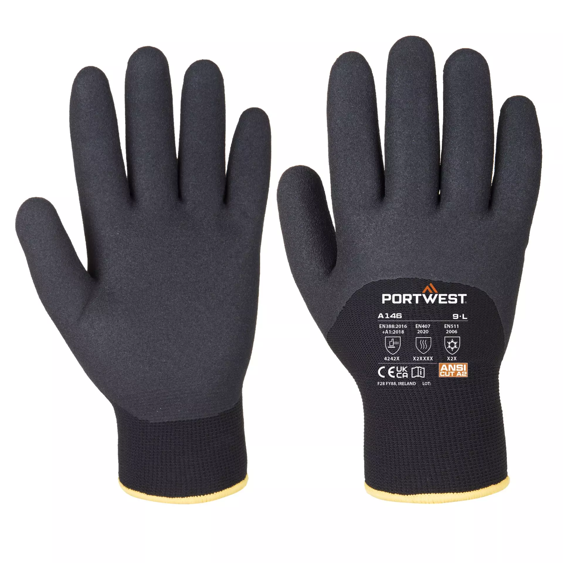 Portwest A146BKR, Arctic Winter Glove, Black, image 3