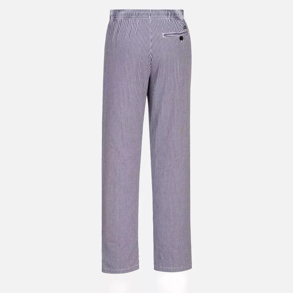 Portwest C079CHR, Chef's Bromley Trousers, Blue Check, image 2, gallery thumbnail