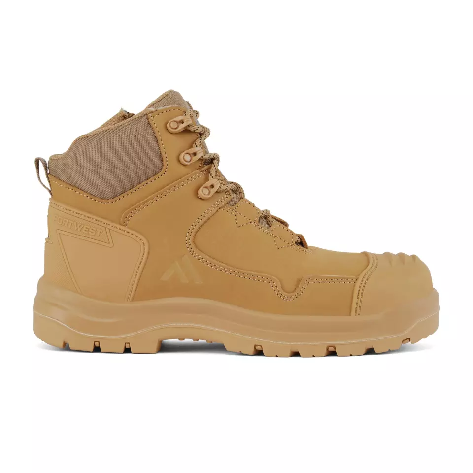 Portwest FD04WHE, Composite Nubuck Leather Mid Boot S3S HRO SR FO SC LG, Wheat, image 1, gallery thumbnail