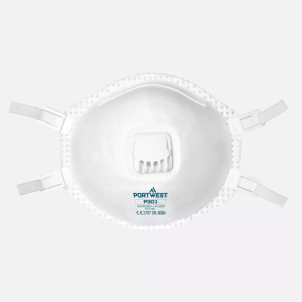 Portwest P301WHR, FFP3 Atemschutzmaske mit Ventil, Weiß, image 1, gallery thumbnail