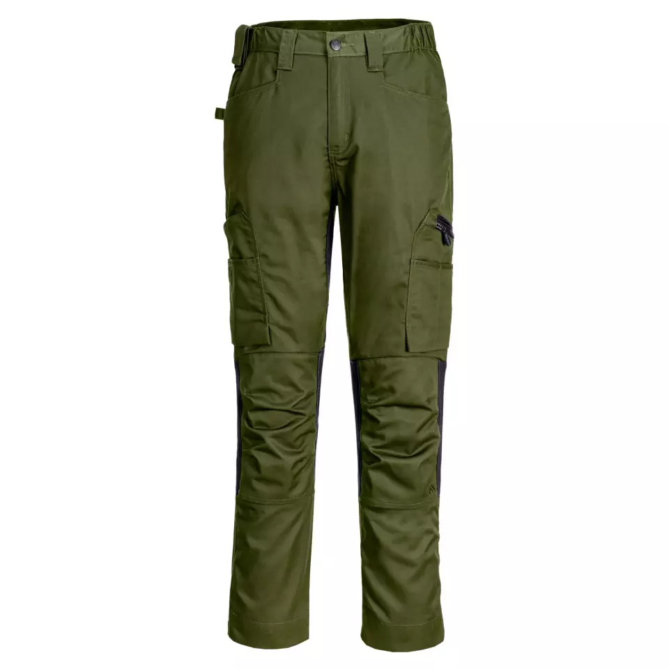 Portwest CD881OGR, WX2 Eco Stretch Trade Trousers, Olive Green, image 1, gallery thumbnail