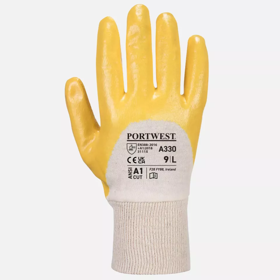 Portwest A330YER, Nitrile Light Knitwrist, Yellow, image 2, gallery thumbnail