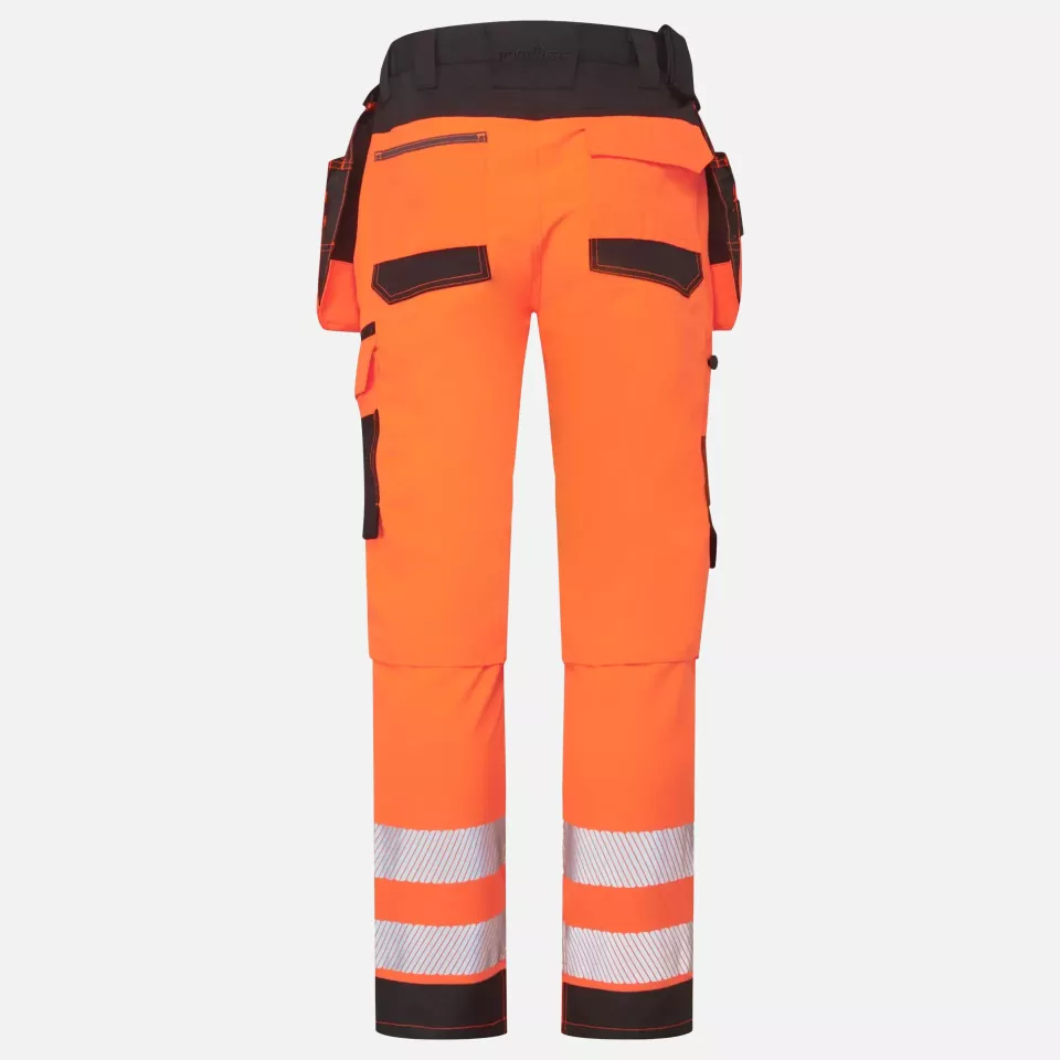Portwest DX454OBR, DX4 Hi-Vis Detachable Holster Pocket Craft Trousers, Orange/Black, image 2, gallery thumbnail