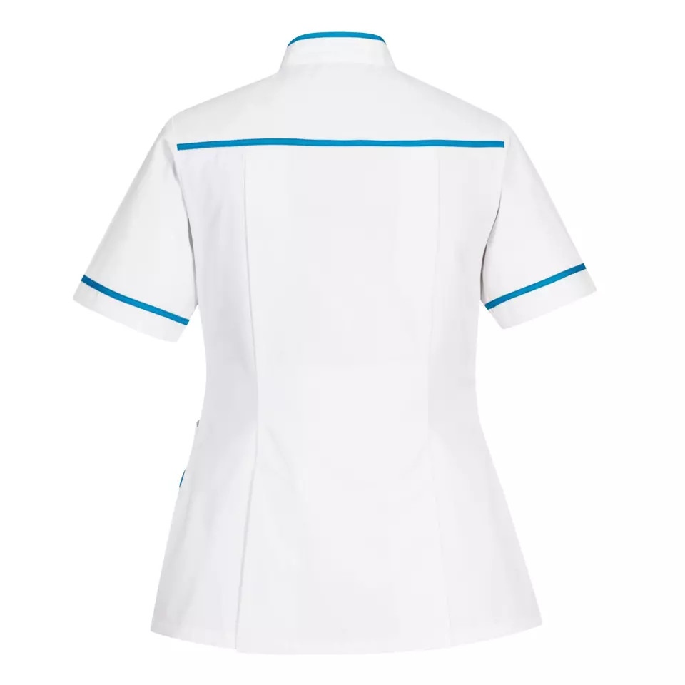 Portwest LW22WAR, Medical Maternity Tunic, White/Aqua, image 2, gallery thumbnail