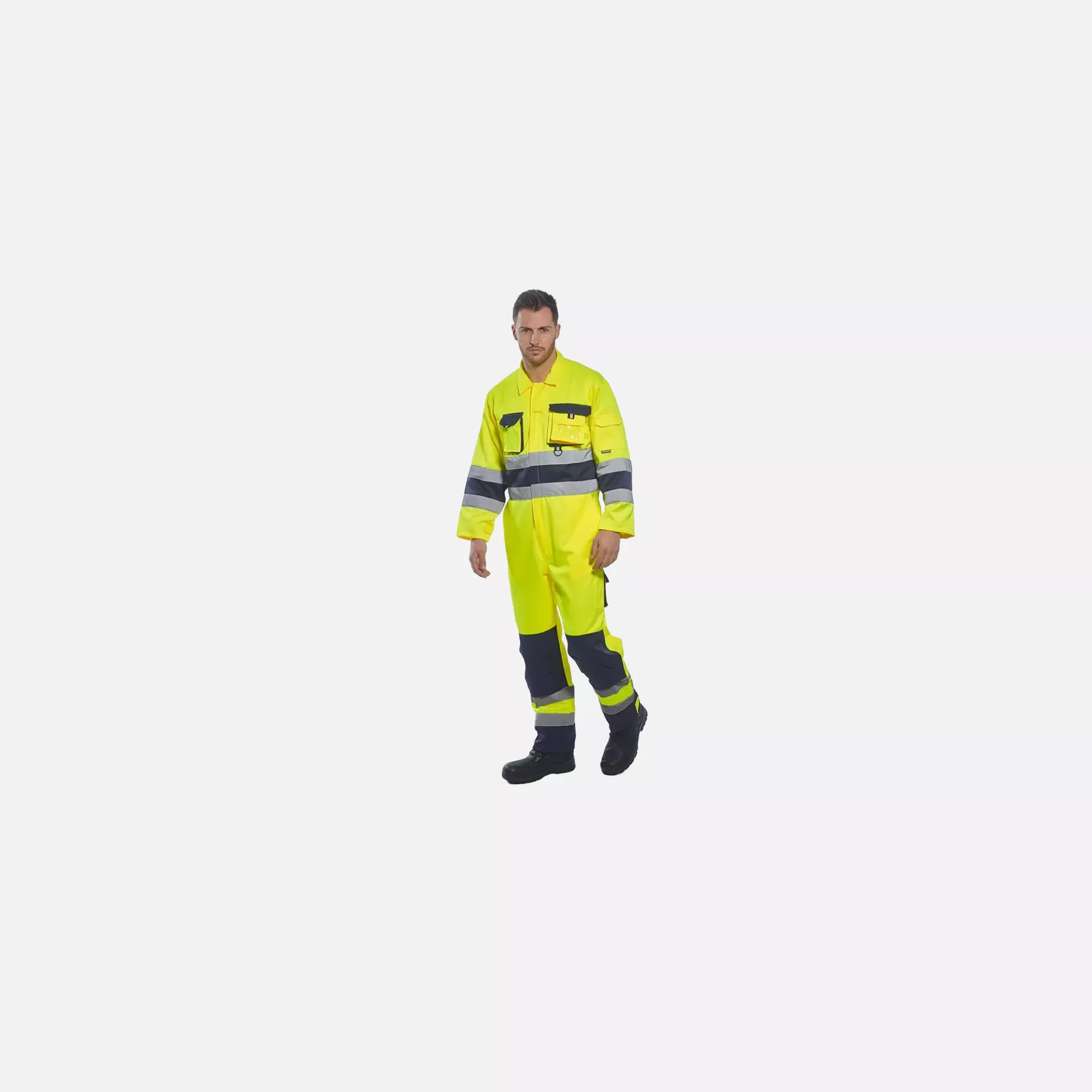 Portwest TX55YNR, Nantes Hi-Vis Contrast Work Coverall, Yellow/Navy, image 7