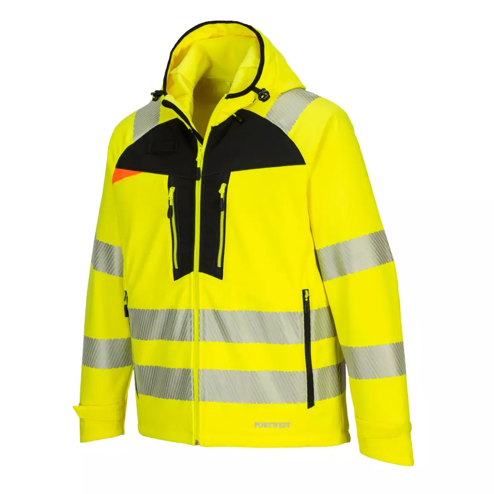 Portwest DX475YBR, DX4 Hi-Vis Softshelljacke (3L), Gelb/Schwarz, image 1, gallery thumbnail