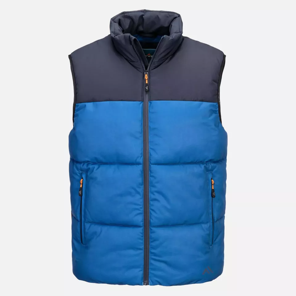 Portwest KX305QDR, KX3 Insulated Baffle Bodywarmer, Quartz / Dark Navy, image 1, gallery thumbnail