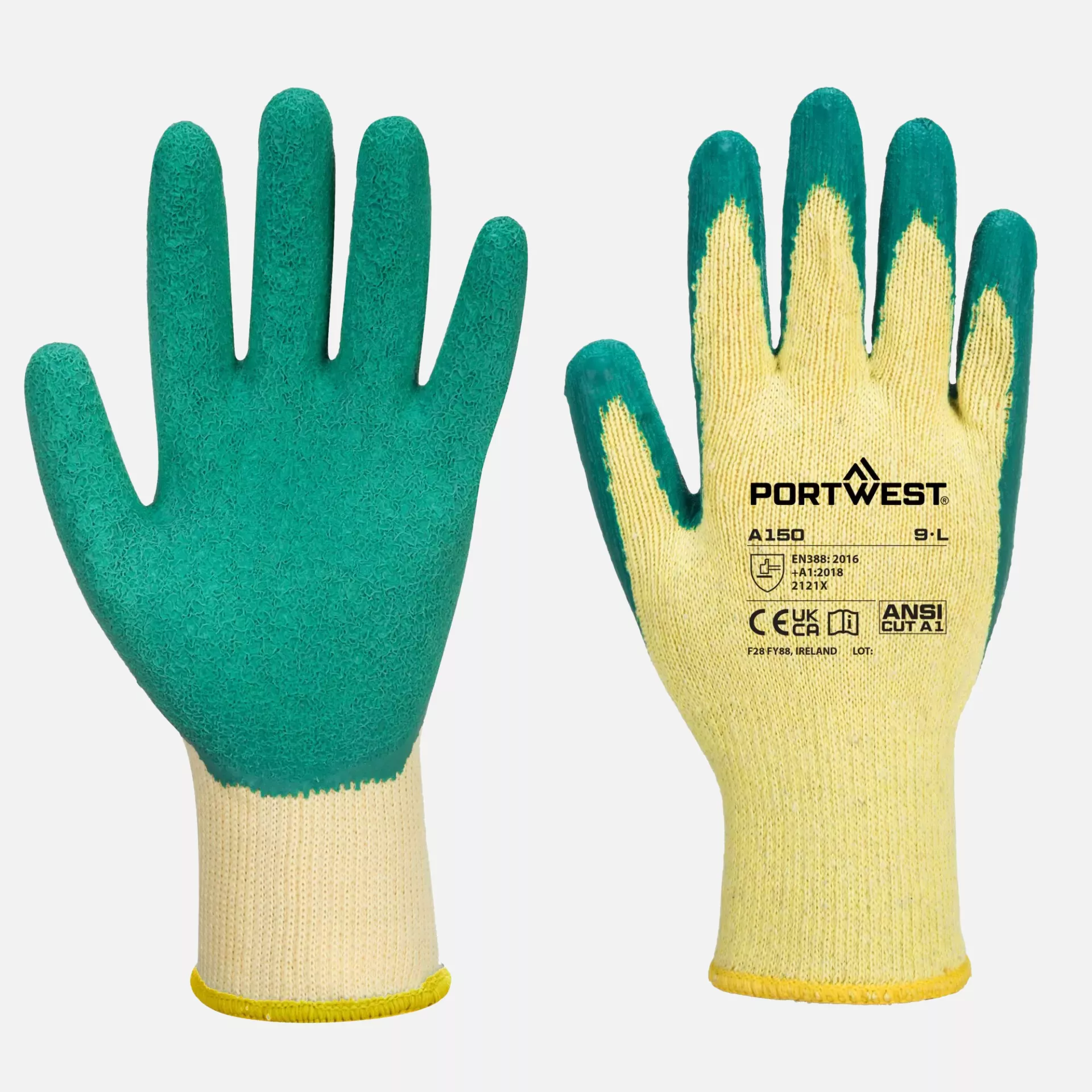 Portwest A150GNR, Classic Grip Glove - Latex, Green, image 3