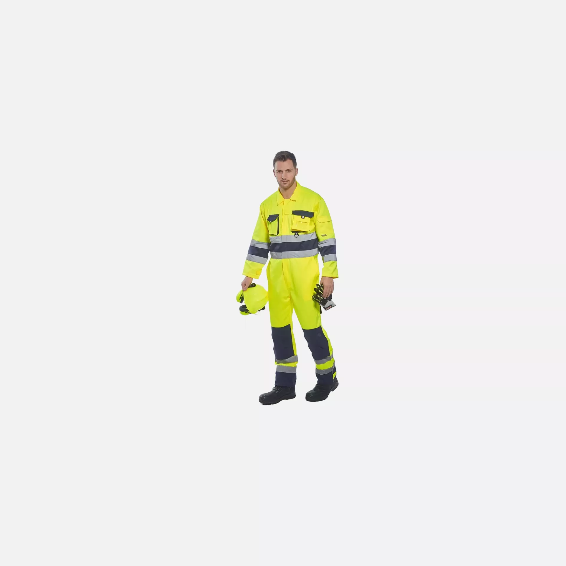Portwest TX55YNR, Nantes Hi-Vis Contrast Work Coverall, Yellow/Navy, image 9